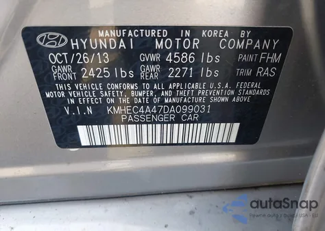 2013 Hyundai Sonata Hybrid Limited from USA, damaged, VIN KMHEC4A47DA099031